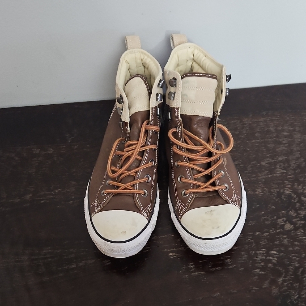 Converse Chuck Taylor ALL STARS, Brown and Cream High-Top Sneakers, 10 US - Picture 7 of 16